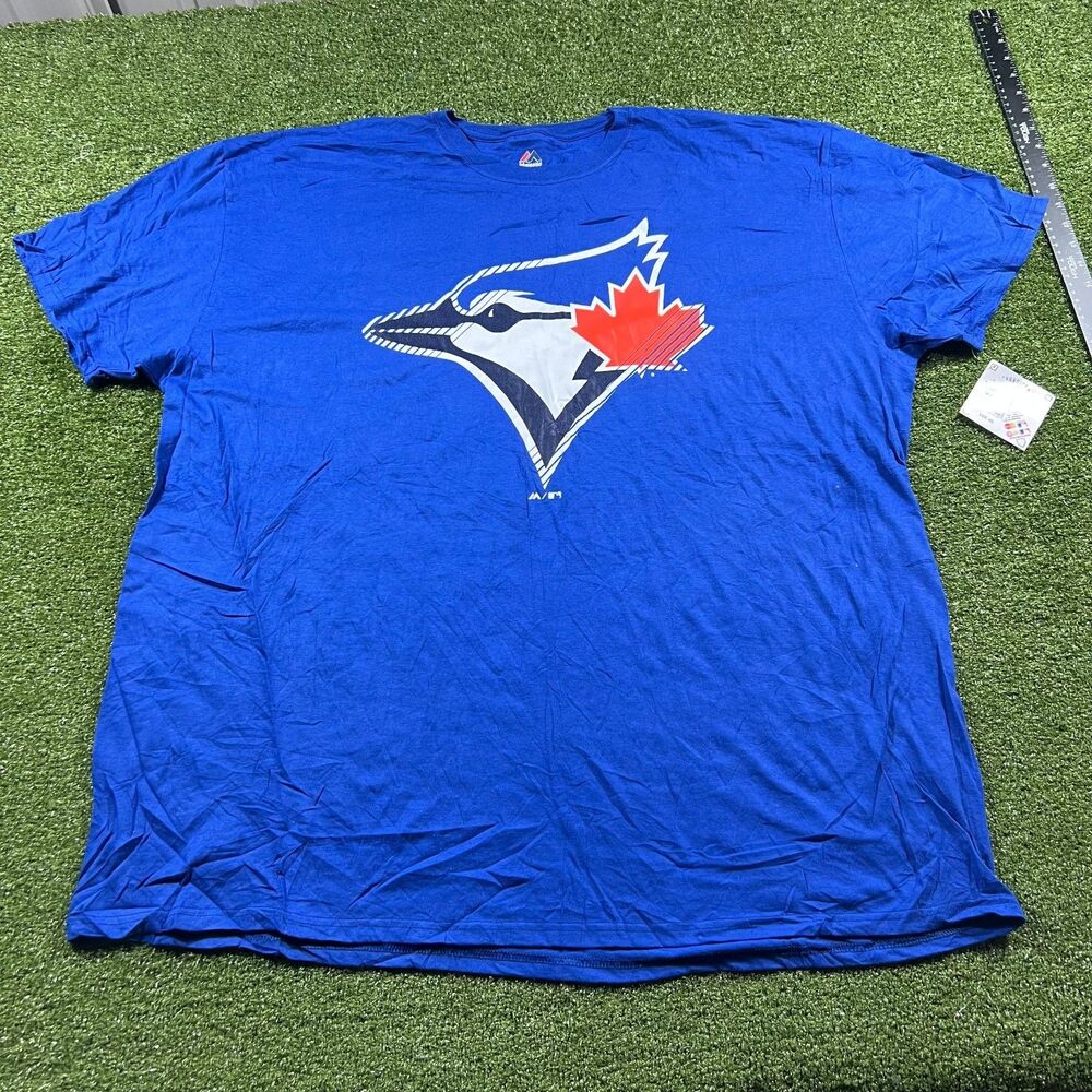 Majestic Toronto Blue Jays Logo T-Shirt Mens 4XL Royal Blue Short Sleeve MLB NWT